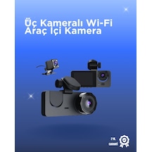 Gelişmiş G-sensörlü Üçlü Araç Kamerası - 5' Lcd Ekran Ve Hareket Algılama 33786813