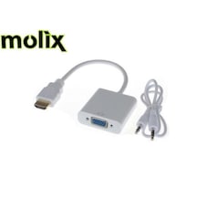 Molix Hdmi To Vga Çevirici Dönüştürücü + Ses Kablosu (409357160)