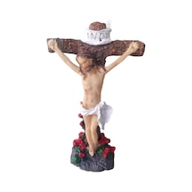 Suntek İsa Haç Heykeli Dua Eden Dini Heykel Ofis Otel Için 10.5cmx6cmx19.5cm