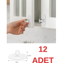 12 Adet Dolap Çekmece Kristal Görünümlü Tutacak Set Pratik Yapışkanlı Mobilya Komidin Kulpu Askı Pla Diğer