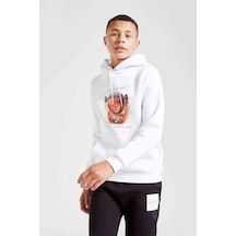 Tshirthane The Martian Baskılı Unisex Çocuk Kapüşonlu Beyaz Sweatshirt Beyaz