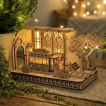 Algwooddesign Japanese Tram Station Diorama Ahşap Maket, 116 Parça Dıy Japon Tramvay İstasyonu Modeli, Peri Led Dahil, Mdf 3d Puzzle, Hobi Ve Dekorasy