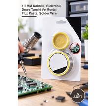 5 Adet Lehim Teli Ve Pasta Seti 1.2 Mm Kalınlık, Elektronik Devre Tamiri Ve Montaj, Flux Pasta, Solder Wire
