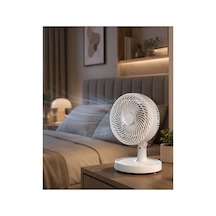 Sessiz Çalışan Mini Masaüstü Fan 2 Kademeli Otomatik Salınımlı - Hs08377173-9657 Renkli