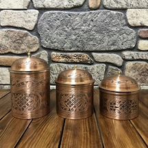 İşlemeli Bakır Baharat Seti Bakır
