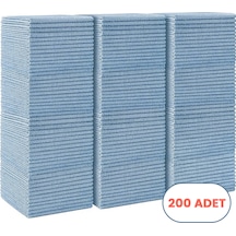 Mulpex Mikrofiber Temizlik Bezi 200 Adet - 40x40 Cm, 375 Gsm, Parlak Dokulu, 60 Gr 2, Yüksek Emici, İz Bırakmaz Mavi