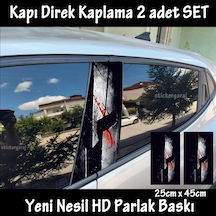Savaşçı Maske Folyo - 2kapı İçin 2adet Sticker Kaplama - Tuning Modifiye