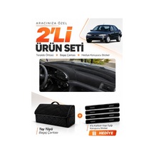 Ford Mondeo Çukurlu 1993-1996 Uyumlu Torpido Örtüsü + Tay Tüyü Bagaj Çantası Seti - Siyah
