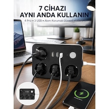 3 Usb Çıkışlı 4 Lü Akıllı Priz 2500w 2 Metre Kablo Renkli 59064420