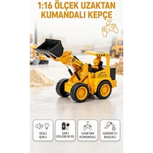 Şarjlı Kumandalı Çocuk Eğitici Full Fonksiyon Oyuncak Araç İş Makinası Kepçe Sarı