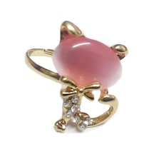 Sevimli Kedi Opal Moda Yüzük 17mm Çap Boyut Ayarlanabilir Pembe Sevimli Kedi Opal Moda Yüzük 17mm Çap Boyut Ayarlanabilir Pembe
