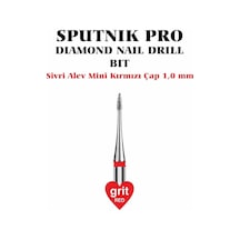 Elmas Sivri Alev Mini Freze Kırmızı Çap 1,0mm