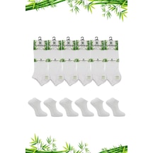Bambu Erkek Patik Beyaz Çorap Dikişsiz 6'lı Paket Beyaz