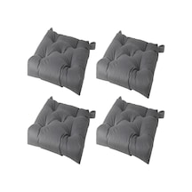 Gri Sandalye Minderi 4 Adet 40/35x38x7 Cm