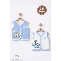 Babyden's 2 Li Erkek Bebek Yelek Pamuklu Jakarlı Çıtçıtlı Bebek Yeleği Ayıcık Baskılı Bebek Yelek Seti 0-9 Ay Ekru - Mavi Babyden's 2 Li Erkek Bebek Yelek Pamuklu Jakarlı Çıtçıtlı Bebek Yeleği Ayıcık Baskılı Bebek Yelek Seti 0-9 Ay Ekru - Mavi