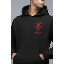 Anime Berserk Logo Ön - Arka Baskılı Kapşonlu Sweatshirt
