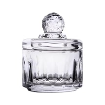 Lüx Kristal Mini Cam Şekerlik & Cam Lokumluk, Kesme Cam Lüx Şekerlik 7.5cm 9.2cm - 06644 Beyaz