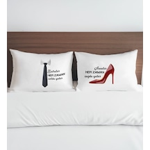 Bk Gift Sevgili Tasarımlı Pamuklu 2 Li Yastık Kılıfı Seti-9 50x70cm , Sevgiliye , Ev si, Tasarım Ev Tekstili