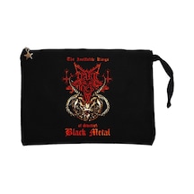 Dark Funeral King Siyah Clutch Astarlı Cüzdan / El Çantası Siyah