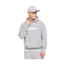 Benroma 3 İplik Penye Nasa Baskılı Sweatshırt Gri