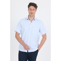 İmza Koyu Mavi Sert Yaka Kısa Kol Cepli Comfort Fit Cls Gömlek 1004250263 Koyu Mavi