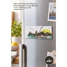 1 Adet İstanbul Temalı Magnet Dekoratif Buzdolabı Magneti, Hatıra Magnet, Fridge Magnet, 12 X 5 Cm Ölçüsünde