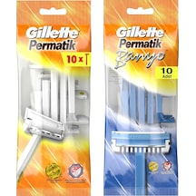 Gillette Permatik Tek Bıçaklı 10 Lu + Permatik Banyo 10 Lu