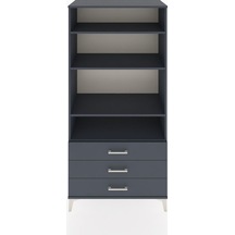 Hyperion Dolap Tek Raflı 7 Çekmeceli 88x44x182 Antrasit-antrasit Antrasit