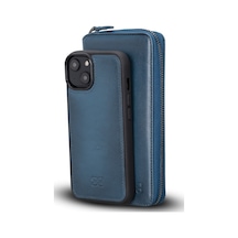 Bouletta Apple Uyumlu iPhone  14 Deri Zip Kılıf BRN4EF
