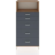 Hyperion Dolap Tek Raflı 5 Çekmeceli 88x44x182 Çam-antrasit Çam