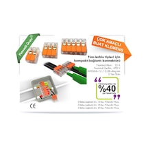 0.14 - 4.0 Mm² Mandallı Buat Çok Amaçlı Klemens Wago Tip 1 Adet 5 İletken Bağlantılı