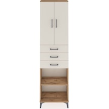 Arges Dolap 4 Raflı 3 Çekmeceli 2 Kapaklı 60x30x221 Çam-aytaşı Çam