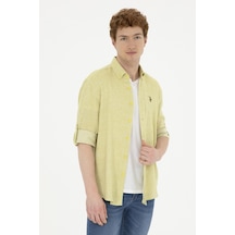 U.s. Polo Assn. Erkek Fıstık Gömlek Desenli 50283699-vr087 Yeşil