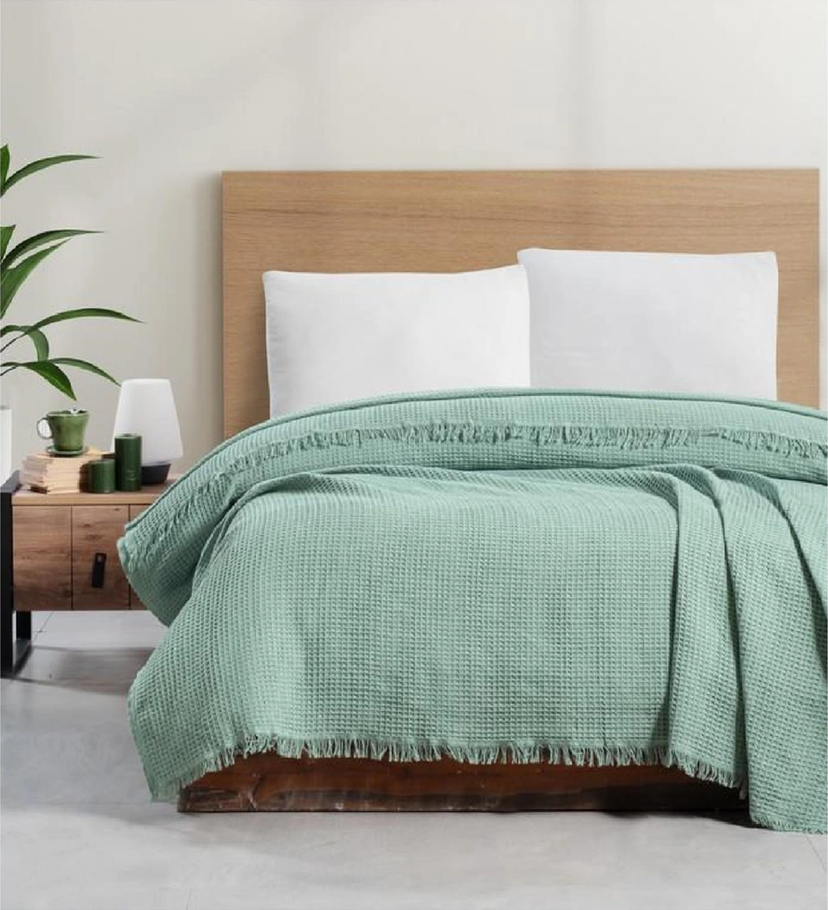 Schafer Home Waffle Pike 200x220 Cm-yeşil Açık Bej