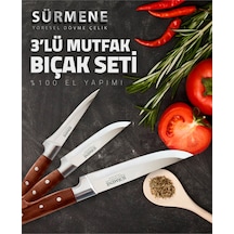 Lazoğlu Sürmene Keskin Kurban Kasap ve Mutfak Bıçak Seti 3'lü Set