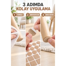 72 Adet 1,5 Cm Yuvarlak Yapışkanlı Mobilya Keçesi Sandalye Masa Altı Parke Koruyucu