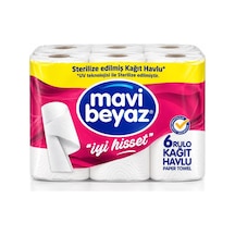 Mavi Beyaz Rulo Havlu 6 Lı - 938371156