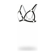 İkikareshop Siyah Göğüs Harness Suni Deri O-halkalı Bralet - Brf190 Çok Renkli