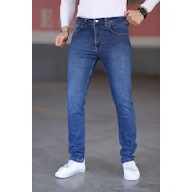 Myrab Denim Koyu Mavi Likralı Erkek Kot Pantolon - Regular Fit, Normal Bel, Kalın Kumaş Lacivert