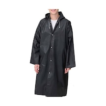 Unisex Su Geçirmez Eva Kumaş Yağmurluk Siyah