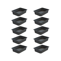 Montessori Oyuncak Dolabı Kutusu Saklama Kutusu Çocuklar İçin Aktivite Kutusu 10 Adet Gri Gri