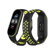 Mi Band 7 Spor Delikli Kordon - Siyah-yeşil Diğer