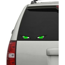 Arabadan Bakan Ilginç Yeşil Gözler 1 Çift 10 Cm Sticker Etiket