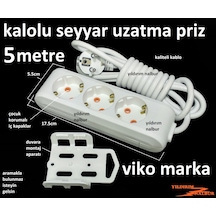 Viko Seyyar Kablo 5metre Uzatma Kablo Çocuk Kor Uzun Kablo Beş Me