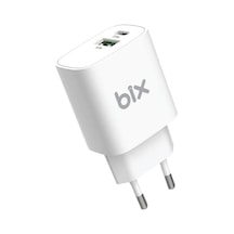 Bix Çift Portlu Typ-c 20wpd + Usb-a 18w Qc Girişli Hızlı Şarj Adaptörü 1 Adet