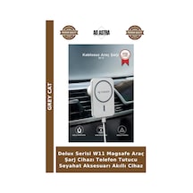 Delux Serisi W11 Magsafe Araç Şarj Cihazı Telefon Tutucu Seyahat Aksesuarı Akıllı Cihaz
