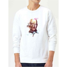 Breaking Bad Baskılı Beyaz Erkek Örme Sweatshirt
