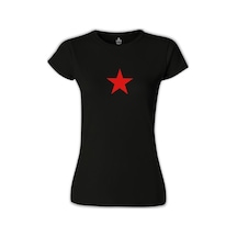 Kızıl Yıldız Siyah Kadın Tshirt 001