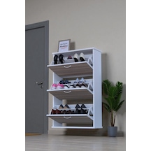 Eliusta Farel 72 Cm Genişlik 3 Kapaklı Ayakkabılık 72x114x26 Cm Cordoba Renk Kapı Önü/antre Ayakkabılık Cordoba