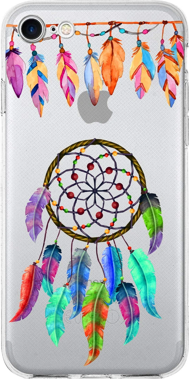Apple Uyumlu iPhone Se 2022 İle 1mm Slim Fit Nazar Boncuğu 6 Baskılı Şeffaf Kılıf